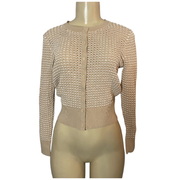 Sandro Sweaters - Sandro Paris Audrey Beige Cardigan Stretchy Knitted Size Small